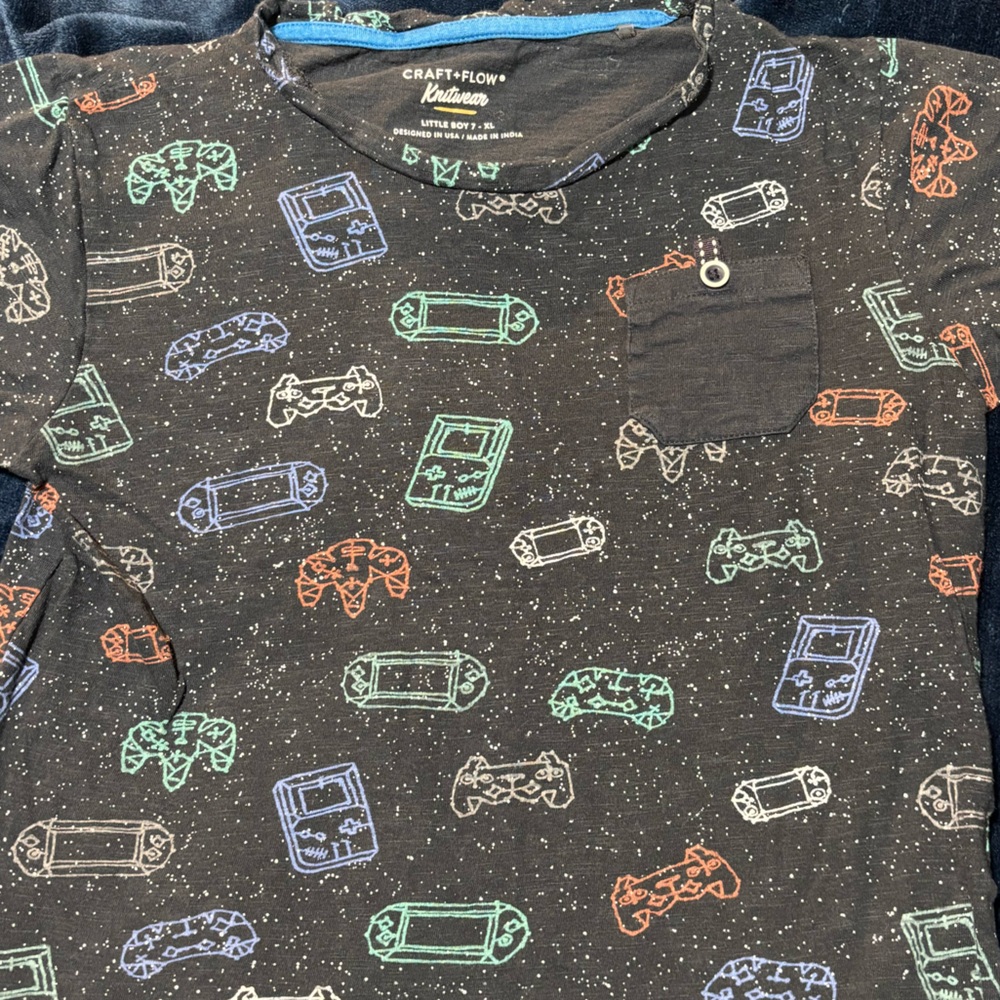 Kids Gaming Print Short Sleeve Tee
